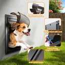 Doggy Door, All Aluminum Dog Door for Wall, Medium Doggie Pet Door, with Closing Panel, 2 Magnetic Flaps Energy Efficient, Wide Telescoping Tunnel for Interior & Exterior Walls, Pet Up to 45Lbs Black