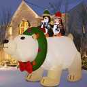 HYRIXDIRECT 8FT Giant Christmas Inflatable Polar Bear Decorations Outdoor Christmas Inflatables with Led Lights for Holiday Yard Decor Christmas Xmas Indoor Outdoor Yard Decorations
