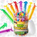 LovesTown 32Pack Dinosaur Bubbles for Dino Birthday Supplies, 8Styles Dinosaur Mini Bubbles Wands for Kids Summer Party Favors, Carnival Pinata Stuffer Goodie Bag Stuffers, Classroom Prizes Treasure