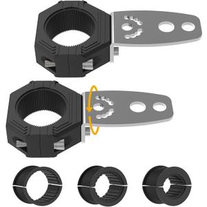 Audak 2Pcs Light Bar Mount Whip Lights Flag Tube Clamp Mounting Bracket Kit for 1 1.25 1.5 1.625 Inch Bullbar Roll Bar Roof Rack Cage (1 to 1.625 Inch Adjustable)