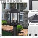 Treekee Outdoor Post Light, 18 Inch Lamp Post Light Fixture, 2-Light Modern Waterproof Outside Post Lantern Column Lights, Exterior Pole Lighting Pillar Lantern for Yard Garden