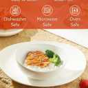 Sweese 18 oz Medium White Porcelain Bowls - Set of 6 Cereal, Soup, Rice & Salad Bowls, Ceramic Serving Bowls for Everyday Use 