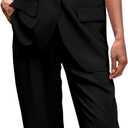 PRETTYGARDEN Women's 2 Piece Outfits Sleeveless Suit Vest and Wide Leg Pants Business Casual Blazer Sets (Black, Medium)