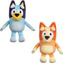 Bingo & Bluey Plush Toys Bundle Exclusive 2-Pack Soft Bluey Toys, Deluxe Fabric, Embroidered Detail, Plush Characters for Show Time or Story Time