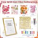 nicedepot Mother's Day Craft Glass Frame for Pressed Flowers Handprint Frame Kit with Dried Flowers Frame for Pressed Flowers Kit Mother Day Gift for Grandma
