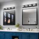 PRESDE 4-Light Bathroom Light Fixtures Over Mirror Matte Black LED Vanity Light for Bathroom Modern Bath Wall Lighting