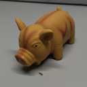 CHIWAVA 1 Pack 6.5" Medium Pig Dog Toy for Dogs Latex Rubber Cube Squeeze Grunting Sound Interactive Play, Beige