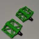 Qqmora Aluminium Pedals Durable Anti Skid Flat Platform Bicycle Pedal for Road Racing Recreational Cycling, High Strength Bright Colors Cost Performance (Green)