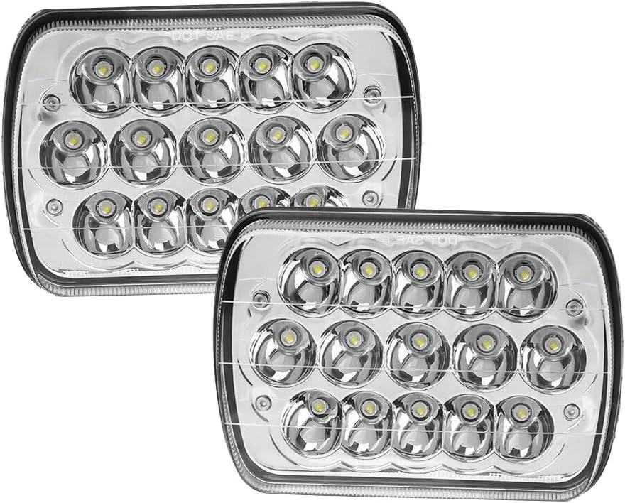 2PCS 7X6 5X7 Inch Sealed Headlight High Low Beam Headlights Compatible With International 4700 4900 8100 9900 9900I IX Truck