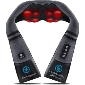Etekcity FSA Eligible Cordless Neck Massager with Heat for Pain Relief Deep Tissue, FSA Wearables, Rechargeable Shiatsu Back Shoulder Massage Tool, Best Gift for Mother, Father, HSA Items