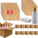 10 SETS Wine Boxes for Moving Kits (Box Not Included) Glass Dividers for Shipping Boxes Moving Kit for Glasses Wine Glass Fits in 16x12x12 Inch Box
