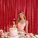 Red Backdrop Curtain for Wedding Parties: 4.8x8FT Chrstmas Curtains Backdrop Drapes for Graduation Birthday Photography Home Decoration