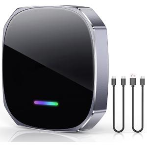 AI for Streaming, Mini Android Auto & CarPlay Wireless Adapter with 5.8GHz WiFi Stable Connection, 3-5s Auto Connect, Compatible with +, Android 10+Grey