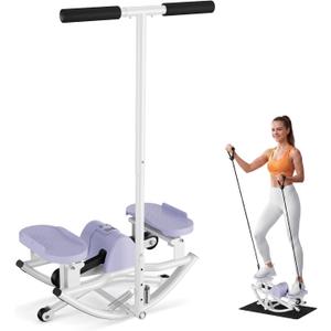 Rock Stepper for Exercise at Home, Rocking Stepper Side to Side | Rocker Stepper with Resistance Bands & Handlebar for Full Body Workout, Lateral Stepper Exercise Machine (Utility Patent)