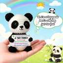 Birthday Inspirational Gifts for Women - Crochet Panda Little Reminders Cheer Motivational Positive Gifts for Girls College Student Nurse, Birthday Presents for Friends Teen Her Him