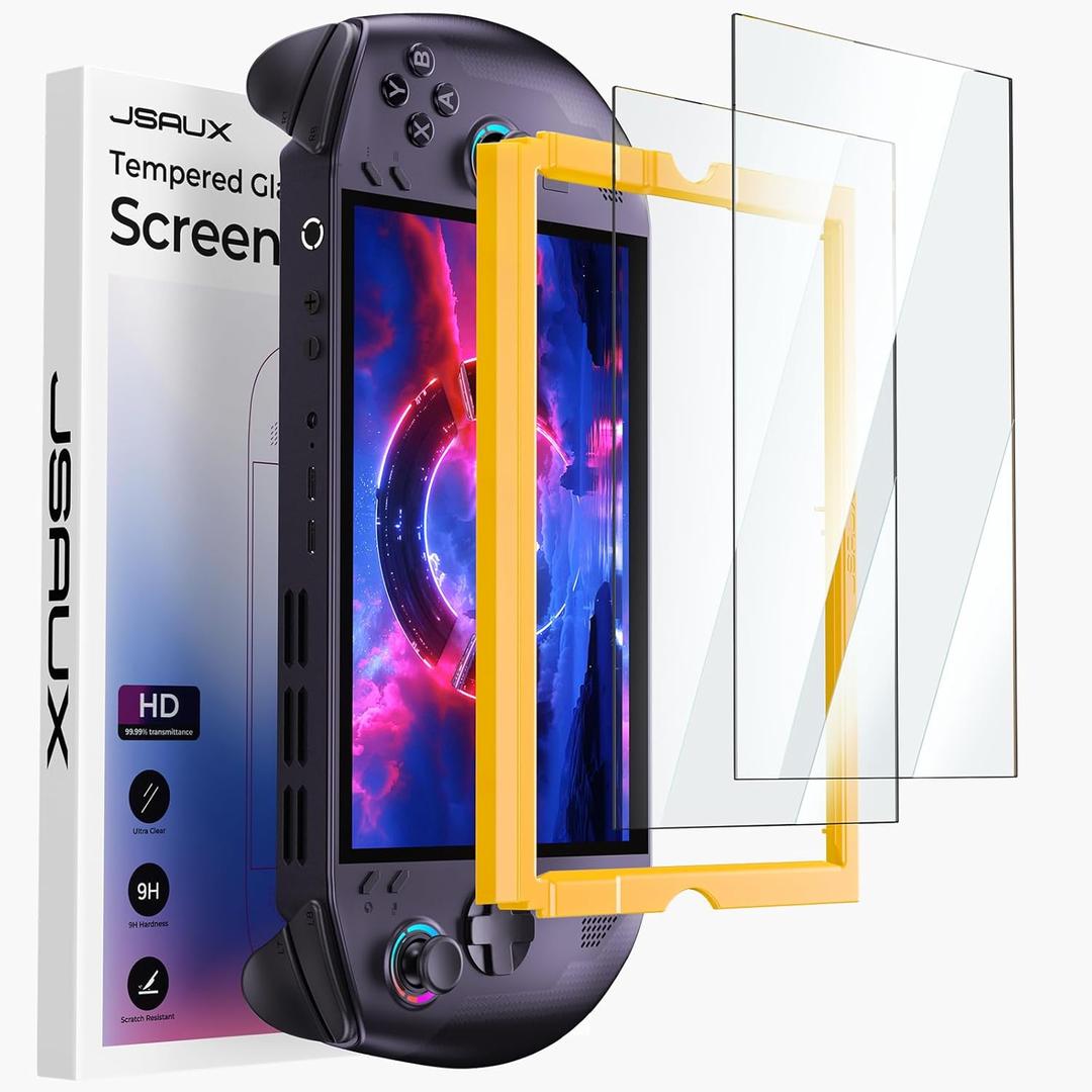 JSAUX 2-Pack Screen Protector for Legion Go S 8" Handheld 2025, Easy to Install with Guiding Frame, 8 inch Full Coverage, Anti-Scratch Ultra HD Tempered Glass Protector Accessories