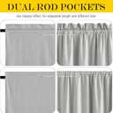 NICETOWN Linen Blackout French Door Curtain, Privacy Thermal Insulated Window Curtain for Glass Front Sliding Patio Door, 1 Panel (25" Wide x 40" Long, Light Grey)
