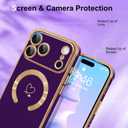 OOK Magnetic Phone Case iPhone 17 Pro Max 6.9 Inch [Compatible with MagSafe] Soft TPU Heart Phone Cover with Screen Protector Shockproof Protection Slim Case with Strap Lanyard for Women - Purple
