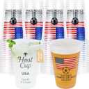 18 oz Host Cup Celebrating World Soccer Tournament Host USA, 120-Count Disposable Plastic Party Cups, Flag Themed for Restaurant Catering Concession & Fan Event Decorations, COME ON USA 2026