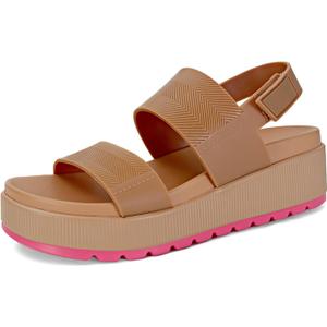 MICIFA Brown Platform Sandals for Women Flatform Water Sandals Chunky Lug Sole Open Toe Wedge Comfortable Waterproof Summer Walking Beach Vacation Dressy Trendy Resort Wears Shoes (Brown), Size 6