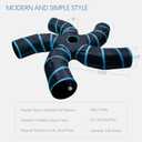 EGETOTA Cat Tunnel for Indoor Cats Large, with Play Ball S-Shape 5 Way Collapsible Interactive Peek Hole Pet Tube Toys, Puppy, Kitty, Kitten, Rabbit (Blue & Black)