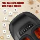 Shiatsu Foot Massager Machine with Heat, Deep Kneading Foot Massager with Vibration & Compression for Muscle Relaxation, Home Office Use for Men Women (Black)