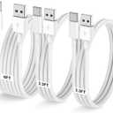 Car Carplay Cable for iPhone 17 16 15 Pro Plus Pro Max Air3-Pack [3.3FT+3.3FT+6FT] USB A to USB C Cable for iPhone 17 16 15for iPad Pro/Air/Minifor Galaxy S25 S24for MacBook Pro/Air and More (White)
