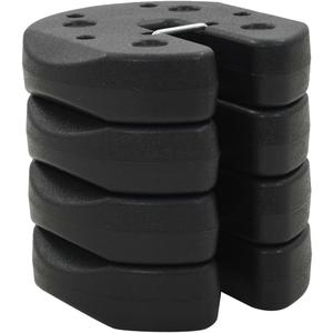 vidaXL Canopy Weights Set - 4 Black Concrete Weight Plates for Gazebo/Tent, Weather, 8.7" Diameter, Stackable, Easy Transport, Suitable for 1.2" Tube
