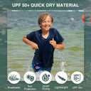 Kanu Surf Boys' Short Sleeve UPF 50+ Rashguard Swim Shirt, XS