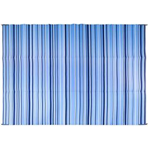 Camco Outdoor Rug | Features Reversible Blue & White Pattern | Made of Lightweight Breathable Material | Measures 9 x 12 & Folds for RV Storage and Organization (42865)