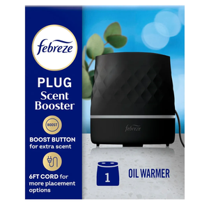 Febreze Plug Scent Booster in Black, Continuous Scent Device Oil Diffuser, Compatible with Febreze Air Freshener Plug in Refills, Black