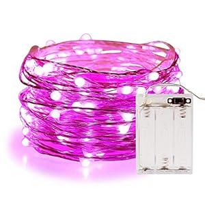 String Lights, ANJAYLIA 10Ft/ 3M 30leds Bright light Party Home Festival Decorations Battery Operated Lights(Pink)