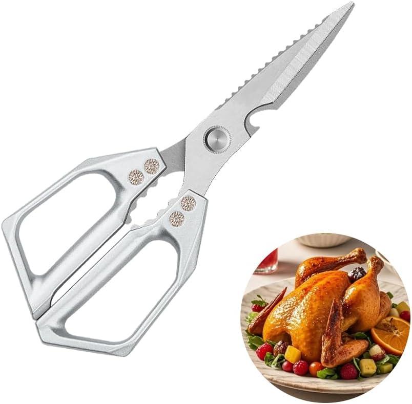 Kitchen Shears All Purpose Heavy Duty Poultry Shears, Ultra Sharp Japanese Meat Scissors, Dishwasher cleaning Safe tainless Steel Comfort Grip Handle Kitchen Scissors for Food, Chicken Bones, Turkey