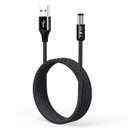 AGVEE 10ft USB to DC 5V Power Cord 5521(5.5x2.1mm) | Braided Nylon & Aluminum Shell | Fast & Durable Charging for CCTV Cameras, Routers, LED Strips, Black