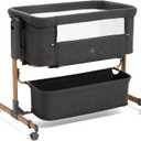 3-in-1 Baby Bassinet, Bedside Sleeper & Rocking Bassinet for Newborn, Dark Grey