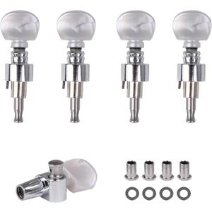 5pcs Sliver Alloy Banjo Geared Machine Head Gear ratio: 4:1 with Pearl Buttons