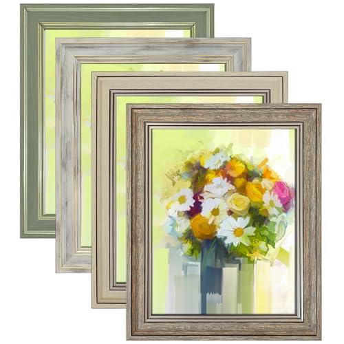 LUCKYLIFE 5x7 Picture Frame Set of 4, Rustic Farmhouse Picture Frames for Table or Wall Hanging