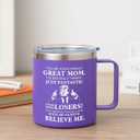NOWWISH Christmas Gifts for Mom from Daughter Son, 14oz Great Mom Coffee Mug, Cool Birthday Stocking Stuffer for Women Wife Grandma, Purple