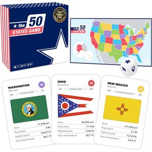 The 50 States Game - US Geography Board Game - Educational Game for Kids & Adults - Fun Learning for Teenage Boys & Girls