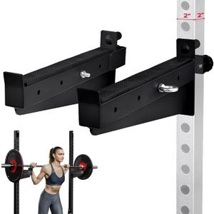 Yes4All Power Rack J-Hooks & Attachments  Heavy Duty Barbell Holders Compatible with 2x2 & 3x3 Power Racks for Home Gym