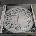 Taylor Metal Wall Indoor Outdoor Thermometer, Wireless Thermometer with Easy to Read Large Numbers for Patio, Pool, and Indoor Areas, 12-inch, White