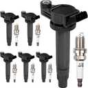 HQPASFY UF506 Ignition Coils & Iridium Spark Plugs Pack Set of 6 Compatible with Lexus ES330 RX330 RX400h 2004-2009, Toyota Camry Highlander Sienna Solara V6 3.3L 2004-2010 Repalce#E1006, C1452