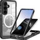 Hekodonk for Galaxy S26 Case Magnetic,[Compatible with Magsafe][Built-in Tempered Glass Screen Protector] [Glitter Card] Full Body Bling Case for Samsung Galaxy S26,Black