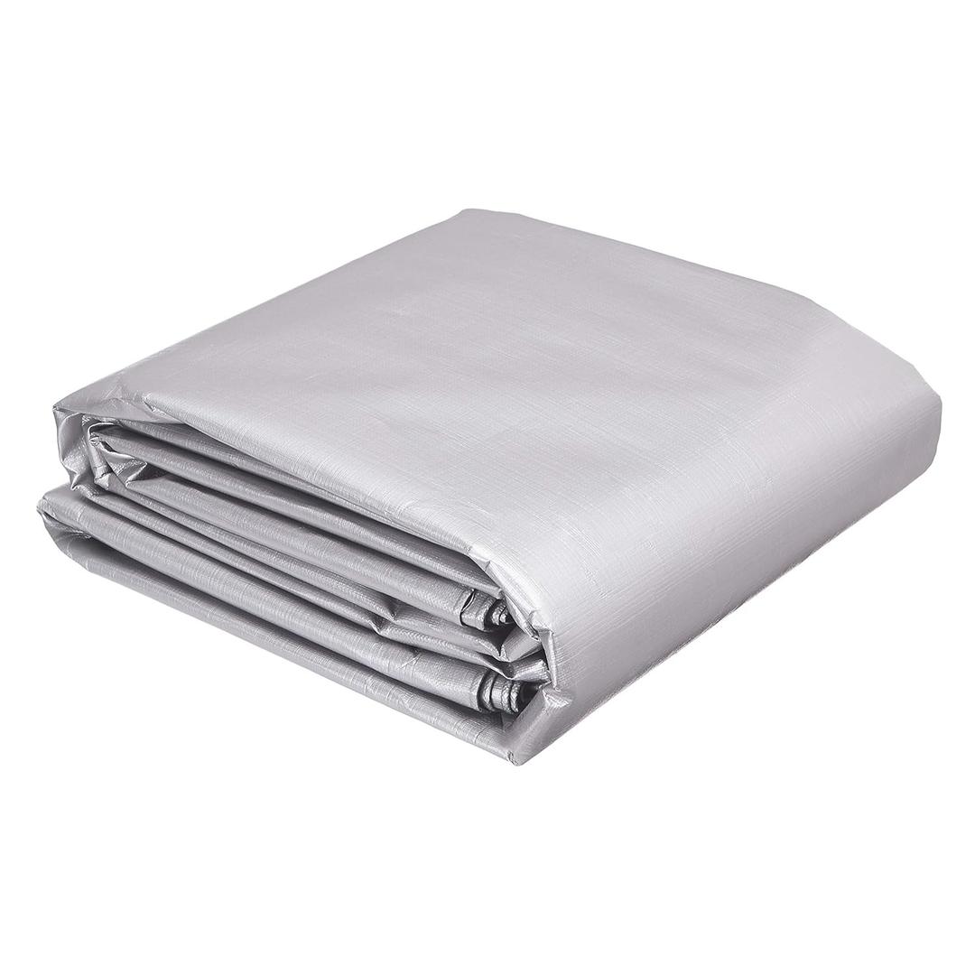 AmazonCommercial Multi Purpose Waterproof Poly Tarp Protective Cover, 12x25ft, 16mil Thick, Silver/Black, 1-Pack