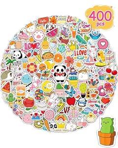 Sticker for Water Bottles, 400 Pcs/Pack Cute Vinyl Waterproof Laptop Stickers