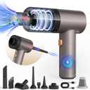 Handheld Car Vacuum Cleaner with Brushless Motor,16000PA High Power Handheld Vacuum Cordless, 4 in 1 Vacuum and Air Duster Blower and Hand Pump, Mini Vacuum Cleaner for Car,Home (Silver)