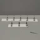 Amazon Basics Wall Mounted Modern Coat Rack for Entryway and Bedroom with Versatile Storage Hooks, Rectangular, 8-Hook, White | Rectangular, Modern