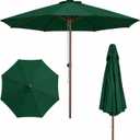 9FT Patio Umbrella, Outdoor Table Umbrella with Rope Pulley Lift, 3 Adjustable Heights, Market Umbrellas for Backyard, Pool and Deck, UPF50+