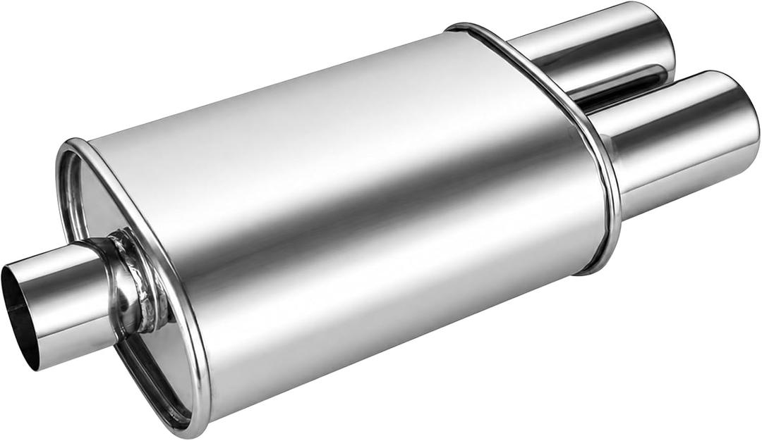 Catekro Exhaust Muffler Y Pipe 2.5" Inlet 3" Dual Outlet 21.3" Length