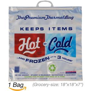 Insulated Thermal Cooler, Grocery Size, Red/Blue